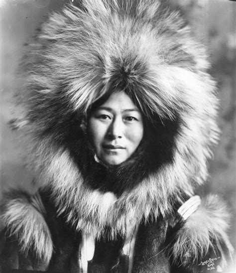 Inuit woman, Nowadluk, (also known as Nora) in fur parka, Nome, Alaska ...