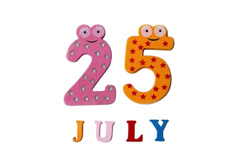 July 25th. The picture July 25, on a white background. 5209389 Stock ...