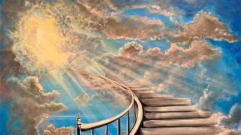 How To Paint “Stairway To Heaven” acrylic Painting - YouTube