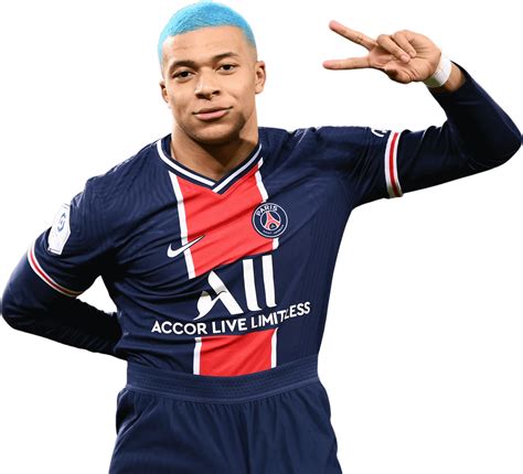 Kylian Mbappe Psg Render Blue Hair