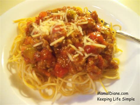 Sweet Italian Sausage Spaghetti Sauce – Mamal Diane