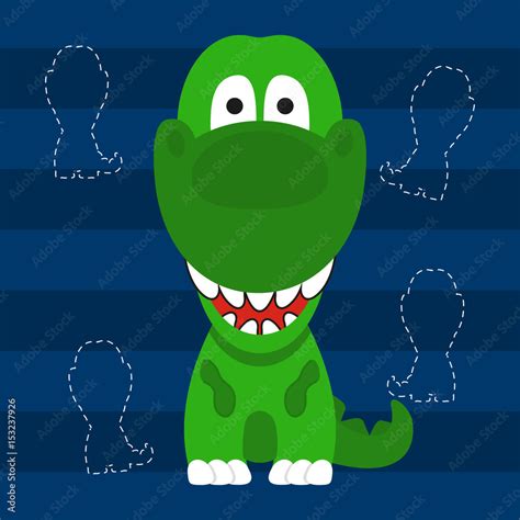 cute little t rex green color kids t shirt design Stock Vector | Adobe ...