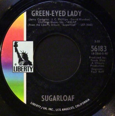 Sugarloaf – Green-Eyed Lady / West Of Tomorrow (1970, Vinyl) - Discogs