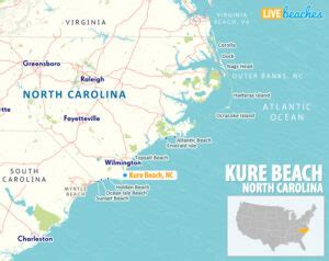 Map of Kure Beach, North Carolina - Live Beaches