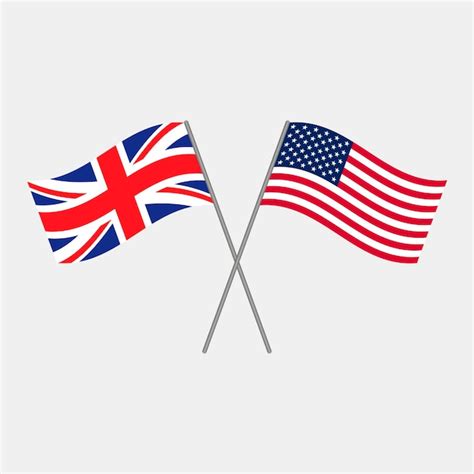 Premium Vector | British and american flags vector