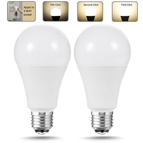 3 Way LED Light Bulb, 50/100/150W Equivalent, Warm White 3000K, E26 ...