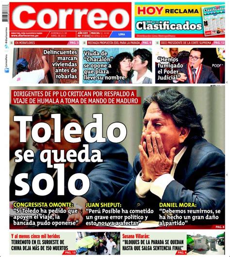 Periódico Diario Correo (Perú). Periódicos de Perú. Edición de domingo ...