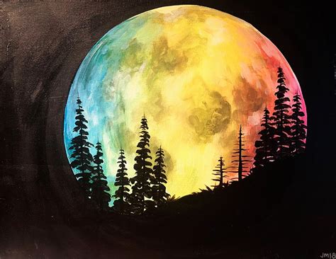 ️Colorful Moon Painting Free Download| Goodimg.co