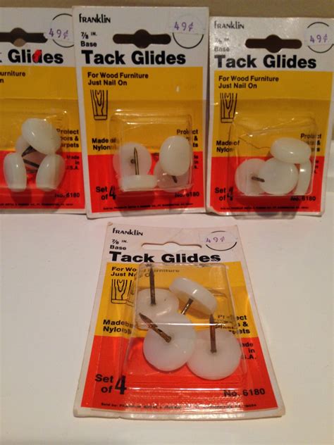 Vintage Tack Glides 7/8 inch chair glides Wood Furniture Nylon Tack ...