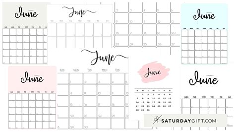 Printable June 2021 Calendar Cute