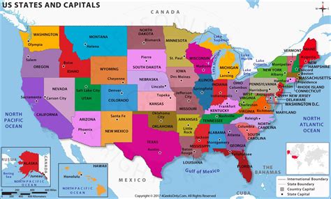 United States Political Map With Capitals