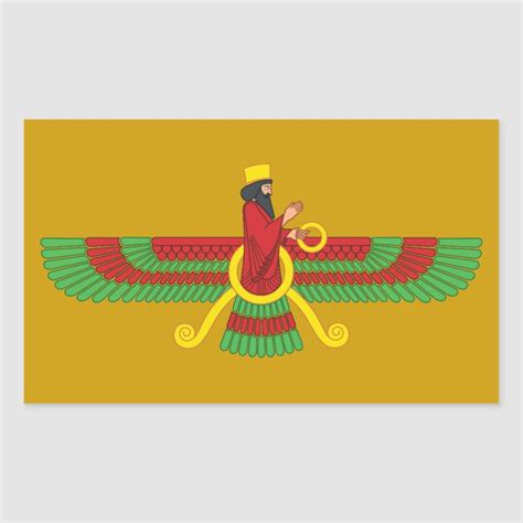 Faravahar Symbol Rectangular Sticker | Zazzle | Symbols, Round stickers ...