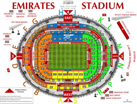 A map of the Emirates Stadium : Arsenal Help Centre