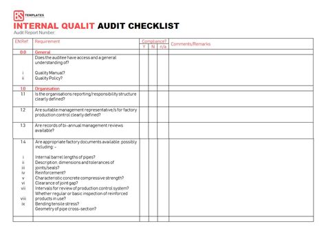 Download Iso 9001 Internal Audit Checklist Xls - neloma