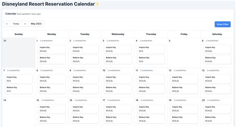 Disneyland Resort Reservation Calendar — Theme Park IQ