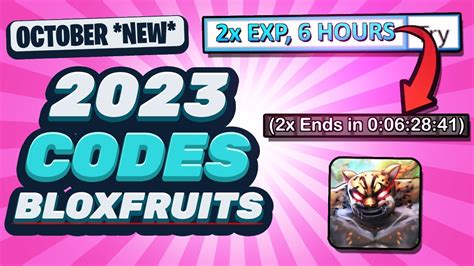 BLOX FRUITS CODES December 2X EXP 2023 *ALL WORKING* (1 HOUR) - YouTube