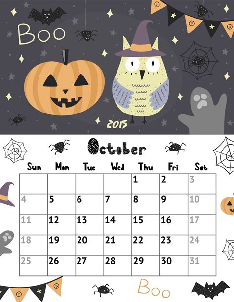 Halloween Printable Calendar - Printable Word Searches