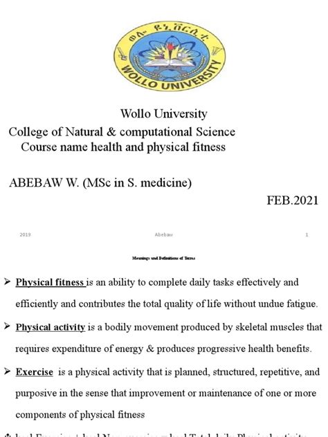 Wollo University College of Natural & Computational Science Course Name ...