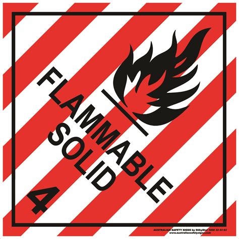 CLASS 4 - FLAMMABLE SOLID | Buy Now | Discount Safety Signs Australia