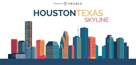 Skyline Houston Illustration Vector Download