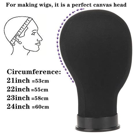 Wig Head Canvas Block Head for Wig Making Display Styling Manikin Head ...