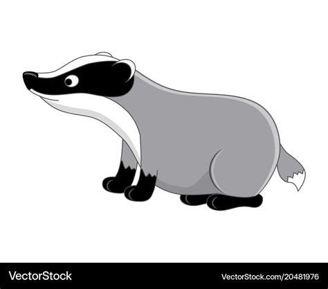 Funny cartoon badger Royalty Free Vector Image