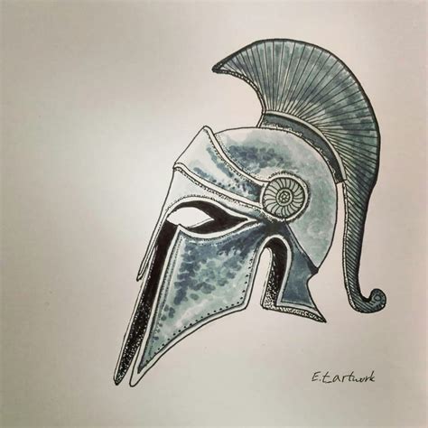 Spartan Helmet Drawing