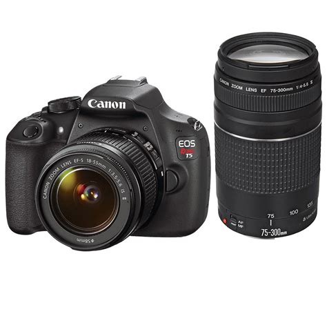 Canon EOS Rebel T5 DSLR Camera with 18-55mm and 75-300mm Lenses