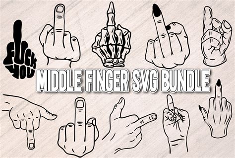 Middle Finger Bundle Svg Middle Finger Clipart Middle Fi Inspire | The ...