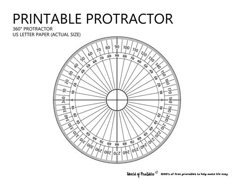 Printable Protractor - World of Printables