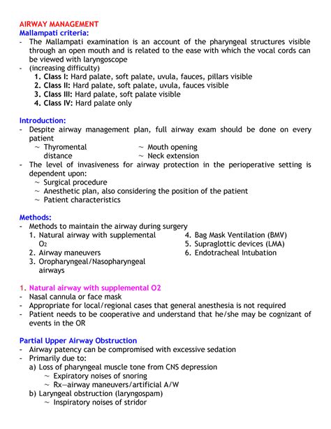 Airway Management - AIRWAY MANAGEMENT Mallampati criteria: The ...