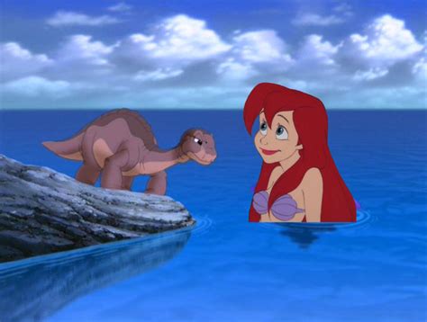 Littlefoot meets Ariel by SpongebobNintendo20 on DeviantArt