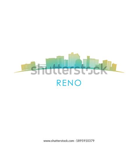 Reno Skyline Silhouette Vector Design Colorful Stock Vector (Royalty ...