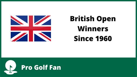 British Open Winners - 1960 - 2023 - Pro Golf Fan