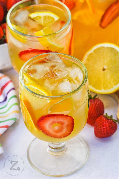 White Wine Sangria (Crisp and Refreshing!) - Our Zesty Life