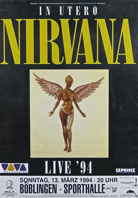 Vintage Music Art Poster Nirvana Live 94 0534 | Etsy | Vintage music ...