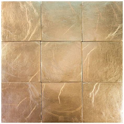 Gold, Square Handcrafted Authentic Gold Ceramic Tiles by Studio Sors ...