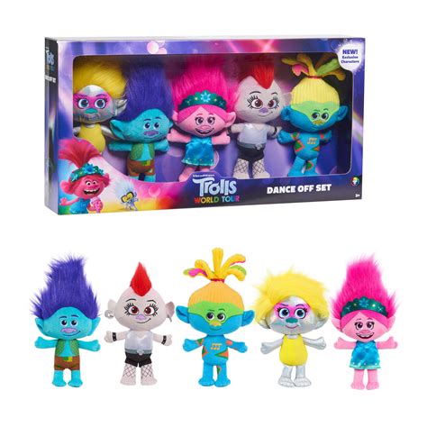 Trolls World Tour Dance Off Plush Set, 5 pieces, Kids Toys for Ages 3 ...