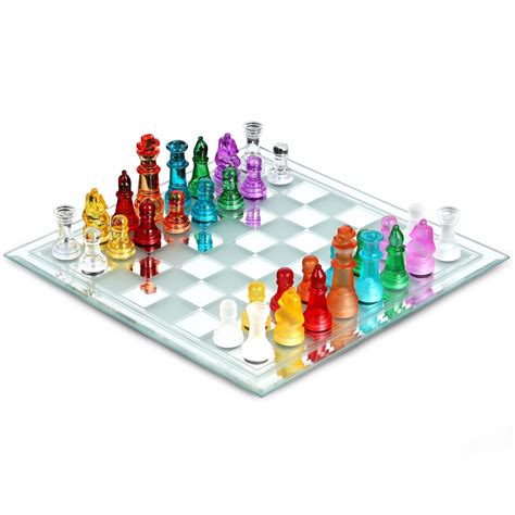 Have to have it. Multi-Colored Glass Chess Set $ Chess Board Game ...