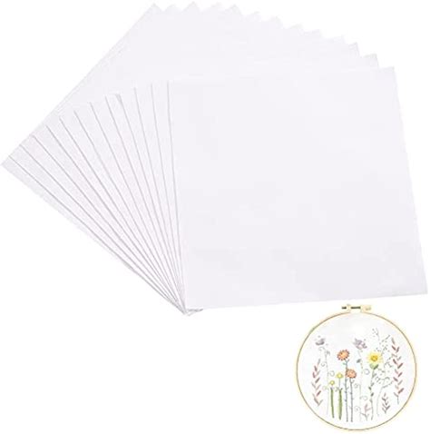 14 Pieces White Cotton Embroidery Fabric 7.9Inch Square Ramie Cotton ...