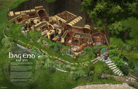 Lord of the Rings Art: Bag End Cross Section by Weta Designer | Hobbit ...