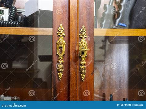 Key in a closet lock stock image. Image of lock, golden - 165741245