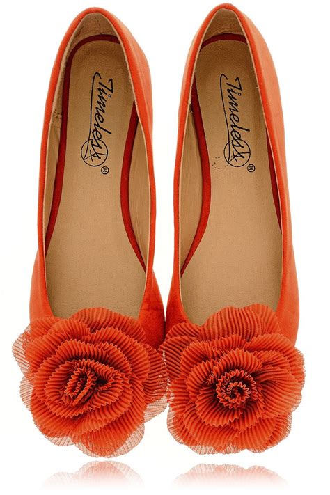 Orange Rose | Orange flat shoes, Suede flats shoes, Orange shoes