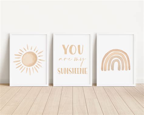 You are my Sunshine - Wall Art - Set of 3 - DIGITAL DOWNLOAD • Moon ...