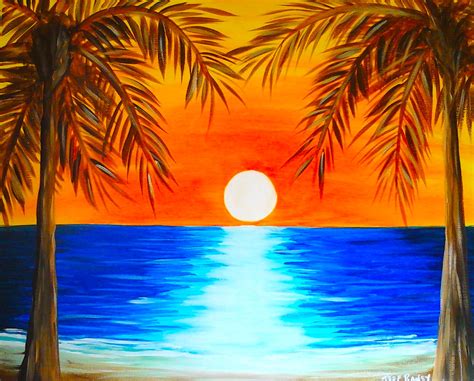 Tropical Sunrise - Wine and Canvas | free time | Pinterest | Wine ...