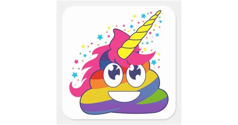 Unicorn Poop Rainbow Emoji Stickers | Zazzle