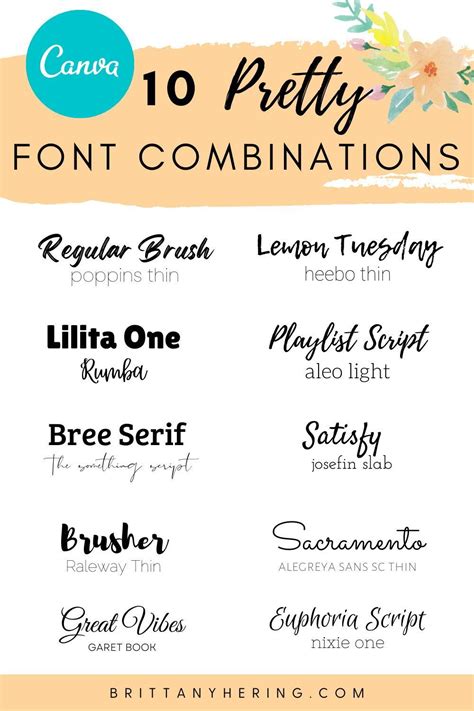 10 Script Canva Font Pairings to Design Pinterest Pins - Brittany ...