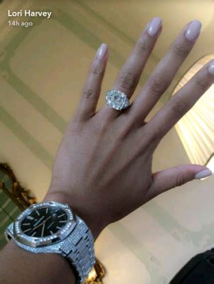 Lori Harvey flaunts her huge Diamond engagement ring in new photo ...