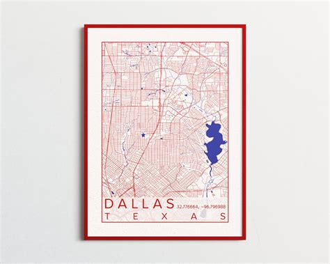 Highland University Park Dallas Texas Map Southern Methodist | Etsy