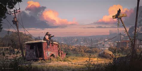 Post Apocalyptic Environment with Rusty Truck